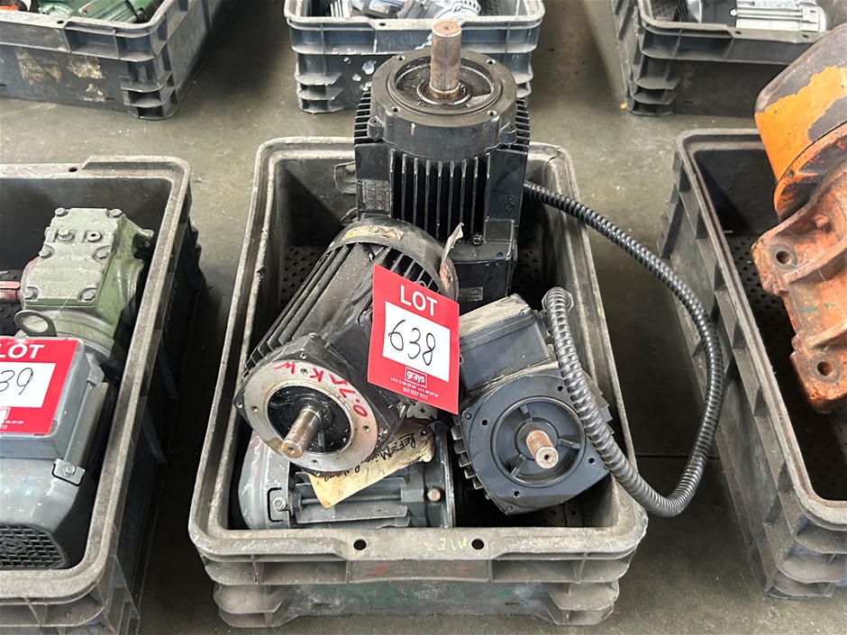 4x Assorted 3 Phase Electric Motors