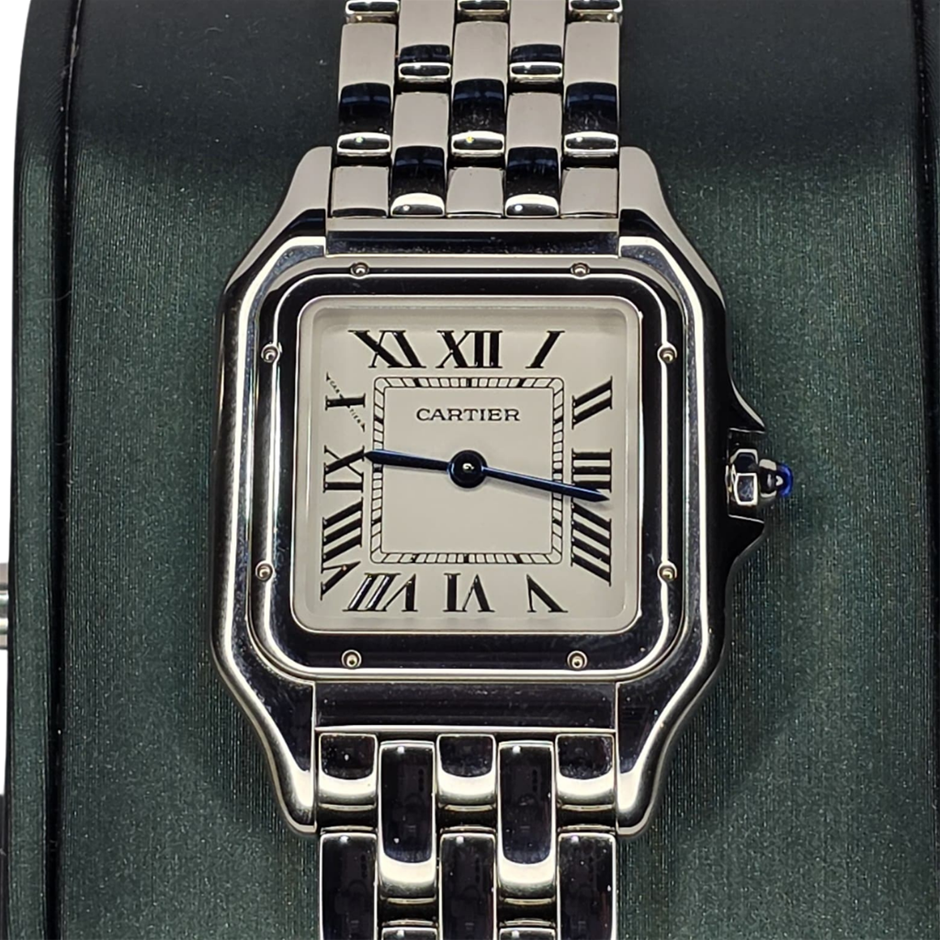 CARTIER PANTHÈRE MEDIUM QUARTZ 27MM STEEL 4016 SILVER DIAL BXP