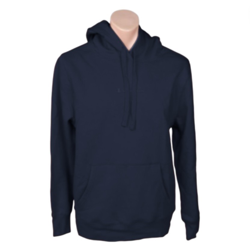 CHAMPION Men's Tonal Script Hoodie, Size L, Cotton, Blue Navy (BLU), MT005G