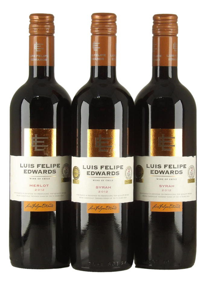 Mixed Luis Felipe Edwards Red 2012 Pack (3x 750mL), Chile