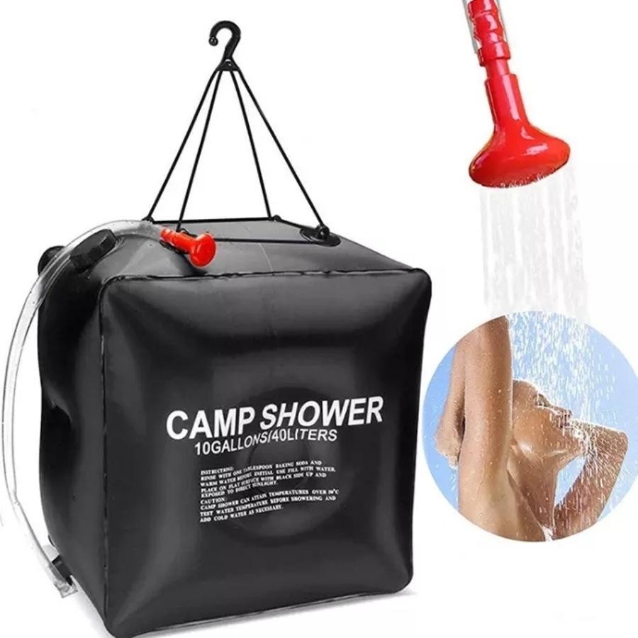 40L Camp Portable Shower Bag Solar Heat Bath Water Bag Camping Hiking Trave