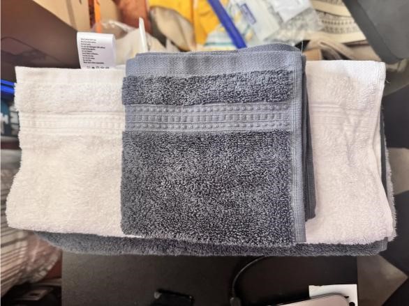 Purely Indulgent Towels Blue and White 2 Sizes NB: Photo as is