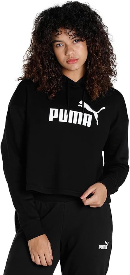 PUMA Women's Essential Cropped Logo Fleece Hoodie, Size S, Black, 586869-01