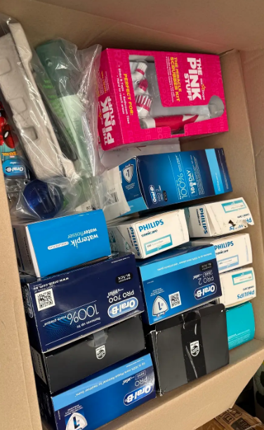 Assorted Box of Toothbrushes and Accessories. NB: Items may not be in origi