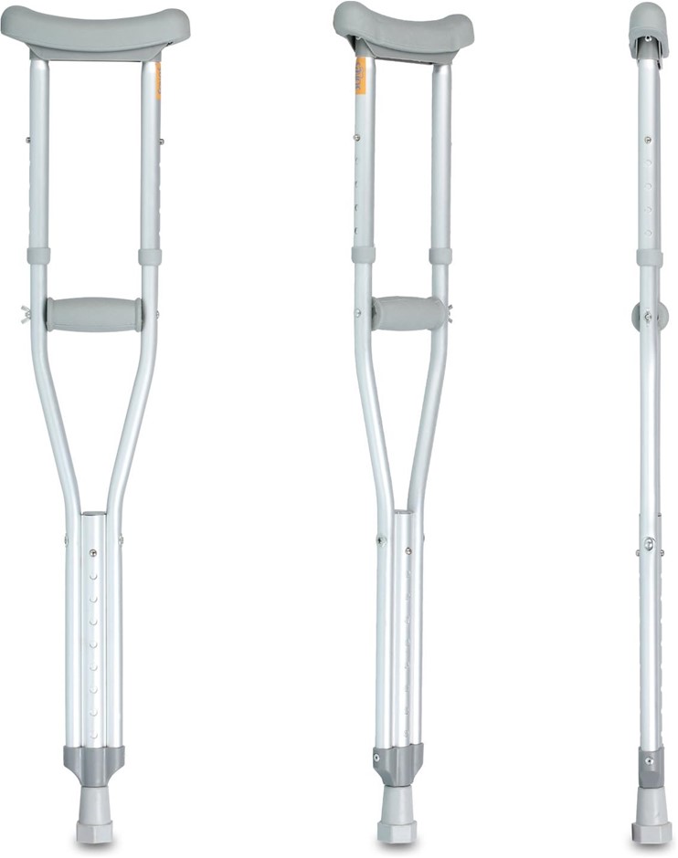 8 X PAIR OF SOLES Walking Crutches (Aluminum) - SMALL