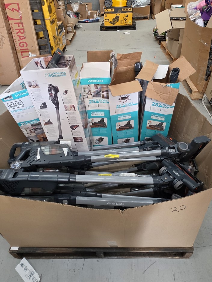 20 x Assorted BLACK + DECKER Vacuums. NB: Has Been Used.