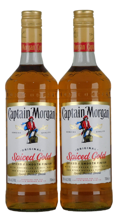 Captain Morgan Spiced Gold Rum (2x 700mL), AUS.