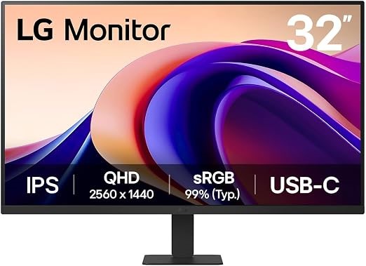 LG 32U631A-B 32” QHD IPS Monitor with USB-C, sRGB 99% (Typ.), 100Hz Refresh