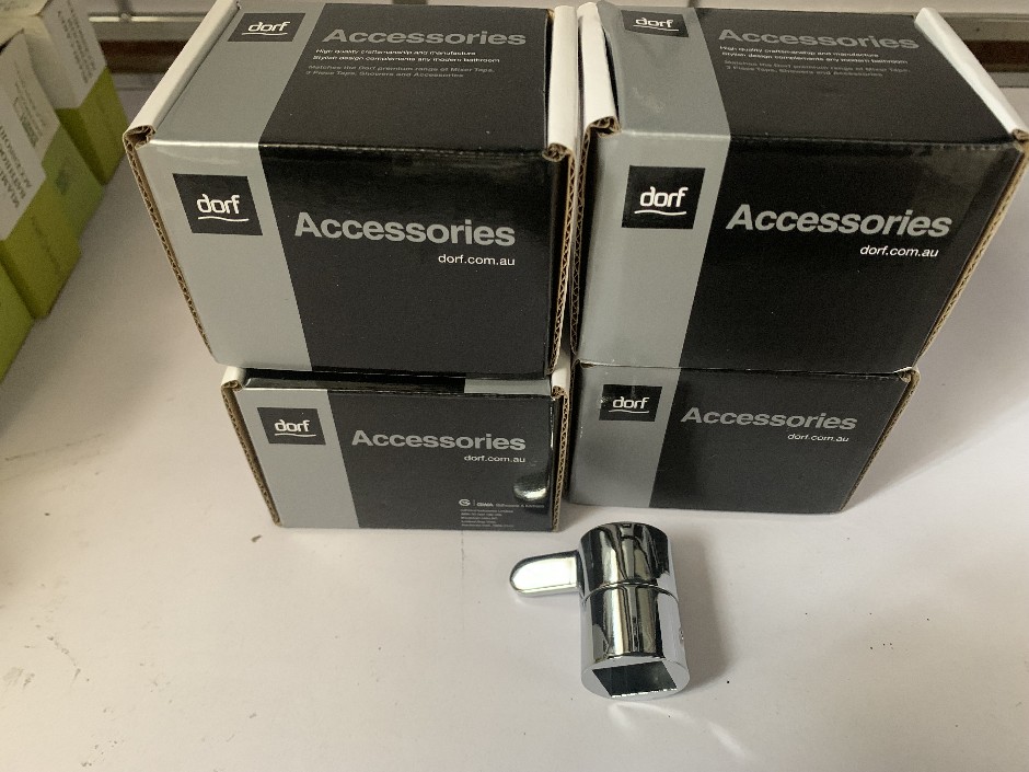 <p>4 x Dorf Robe Hooks, Polished Chrome (Unused)</p>