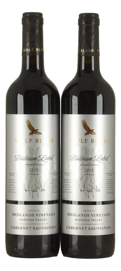 Wolf Blass Platinum Label Medlands Cab Sauvignon 2021 (2x 750mL), Barossa