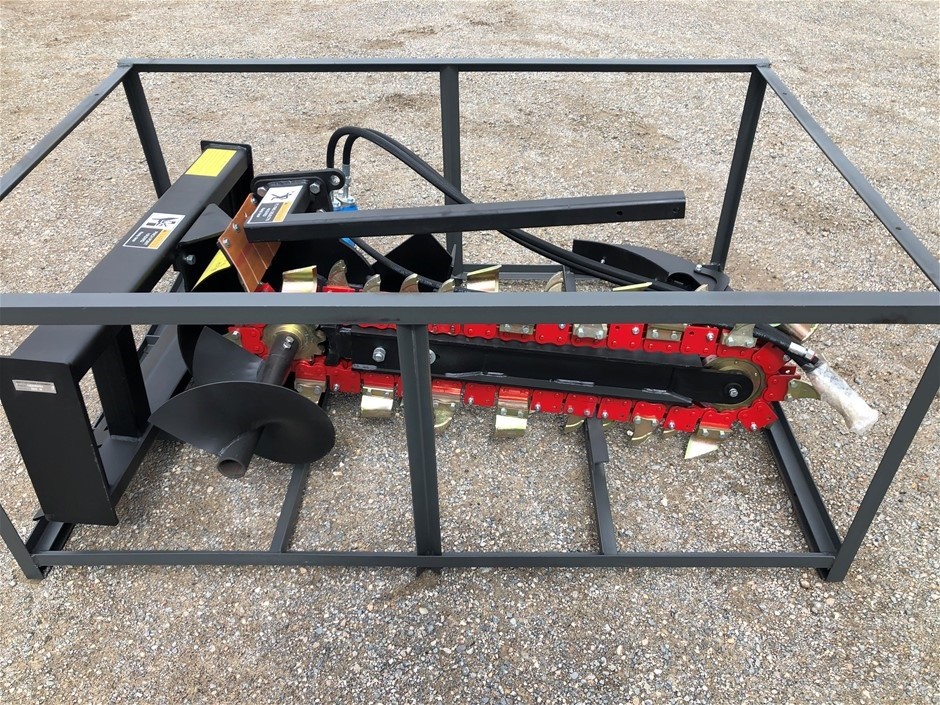 <p>2024 Trencher Attachment for Skid Steer Loader (Unused)</p>