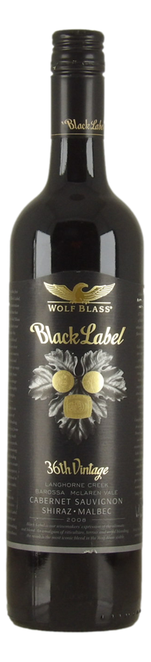 Wolf Blass Black Label Cabernet Sauvignon Shiraz Malbec 2008 (1x 750mL) SA