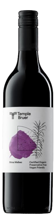 Temple Bruer Organic Preservative Free Shiraz Malbec 2023 (12x 750mL), SA.