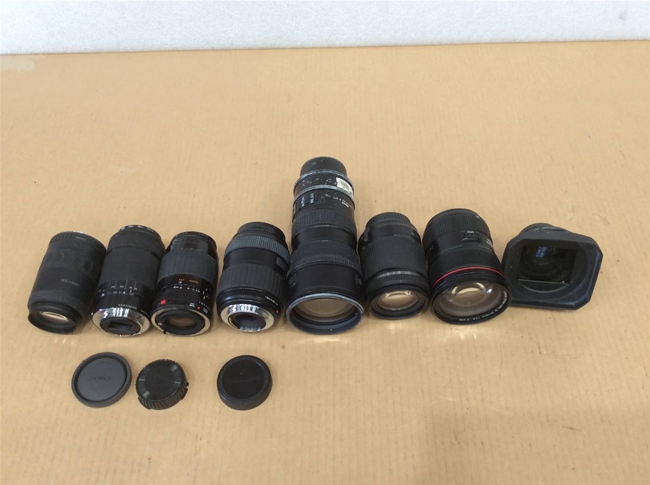 Mixed Brand Camera Lenses & Viewfinder Accessories (Lot of 8)