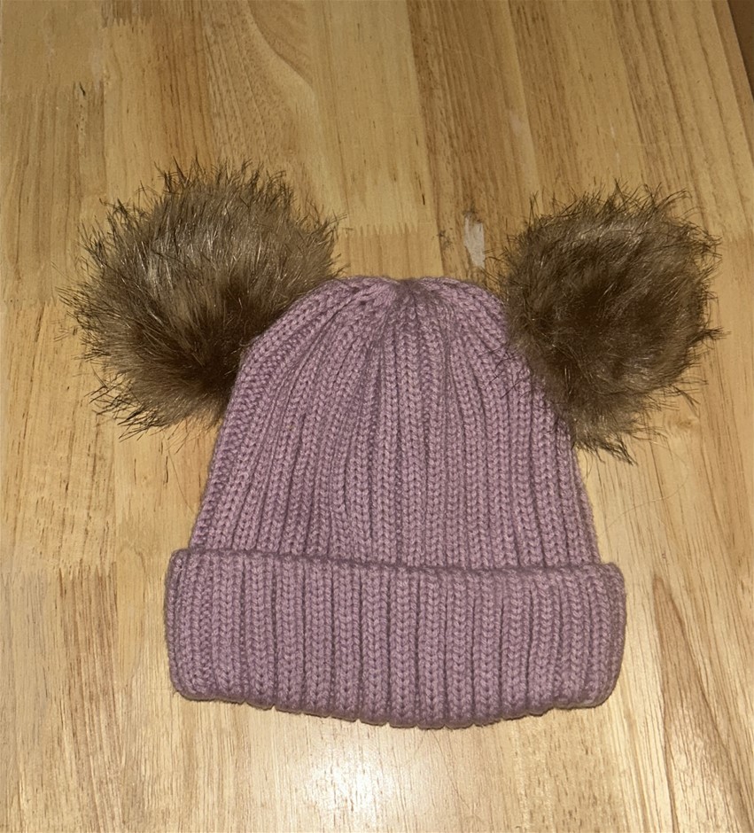 Cozy Mauve Ribbed Knit Beanie
