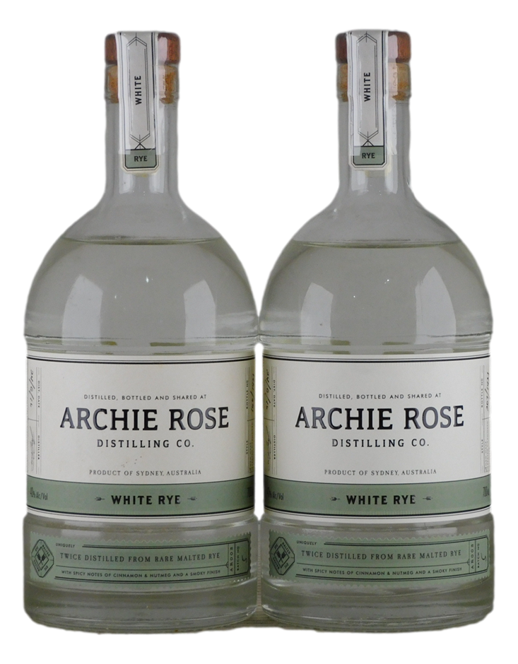 Archie Rose White Rye Whisky (2x 700mL), Australia.