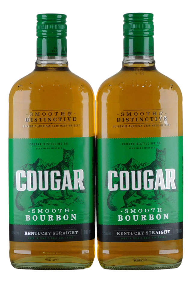 Cougar Kentucky Straight Bourbon Whiskey (2x 700mL), USA.