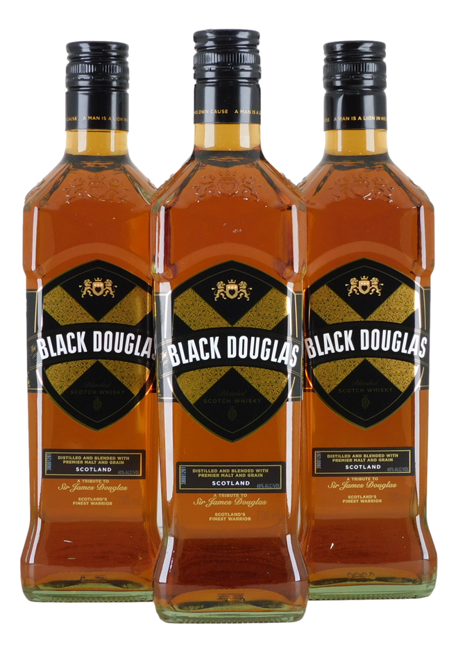 Black Douglas Blended Scotch Whisky (3x 700mL), Scotland.