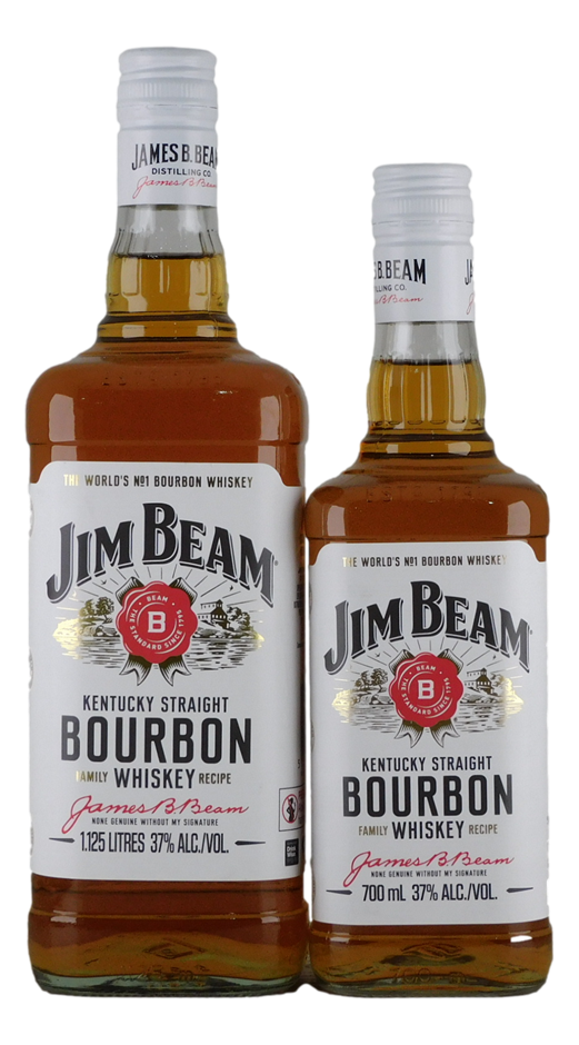 Jim Beam Kentucky Bourbon Whiskey (1x 700mL + 1x 1.125L), USA