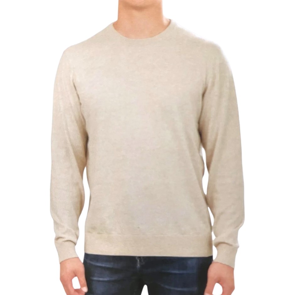TRUE NORTH Men's Sweater, Size M, 60% Cotton, Beige. NB: has been worn.