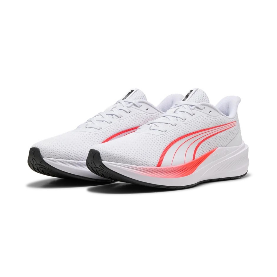 PUMA Dasher Lite Shoes, Size US9.5, White/Coral (17), 250647. NB: faint mar