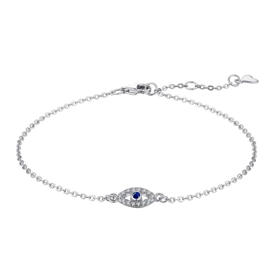 Evil Eye Cubic Zirconia 925 Silver Tennis Bracelet