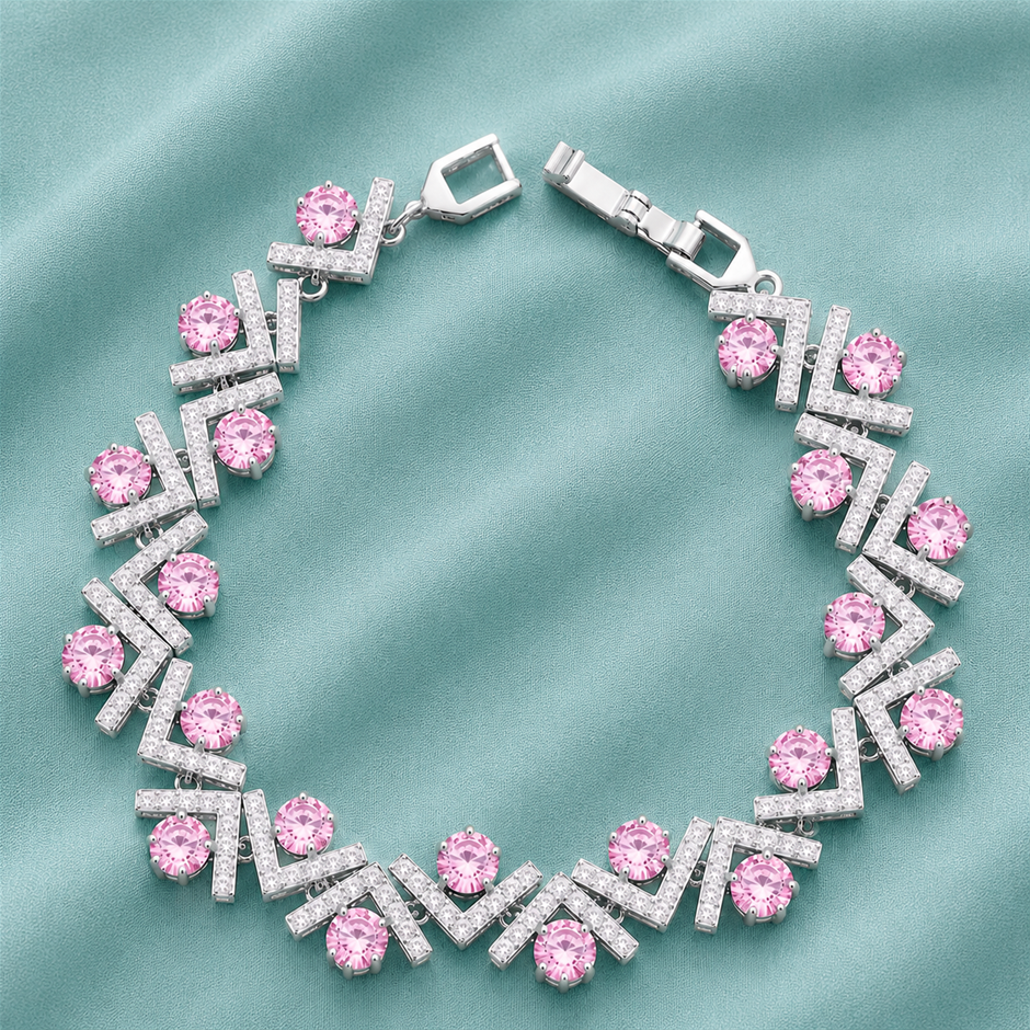 Luxury Geometric Design AAA+ Cubic Zirconia Bracelet