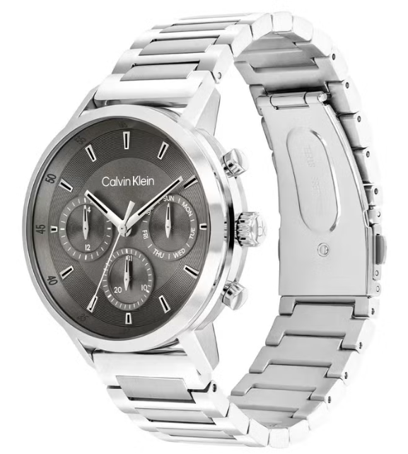 Calvin Klein Gauge Stainless Steel Grey Dial Men's Watch 25200493, 41mm min