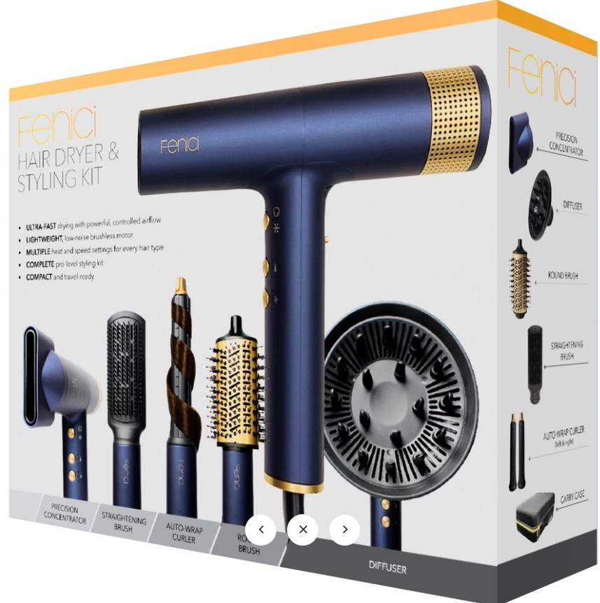 FENICI Hair Dryer and Styling Kit NB: missing straightening brush NB: minor