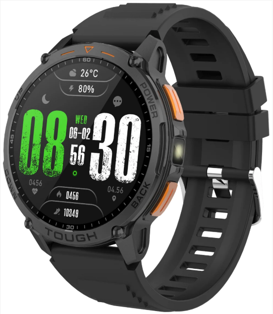 AIWA 1.6'' GPS Smart Watch Black/Orange GPS Smart Watch with AMOLED Display