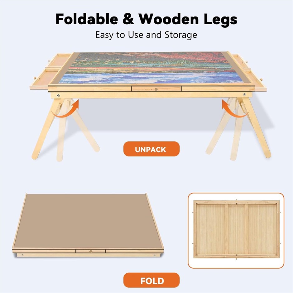 1500 Piece Jigsaw Puzzle Table with 6 Drawers and Folding Legs for Adults
