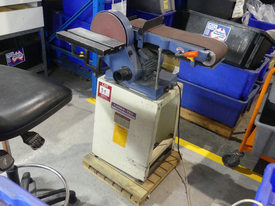 <p>Carba-Tec Pedestal Belt Sander with Side Disc</p>
