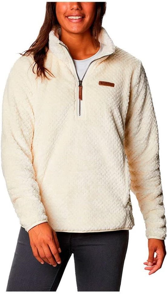 COLUMBIA Women's Fire Side Sherpa 1/4 Zip Jacket, Size 2XL, Chalk, 1941961.