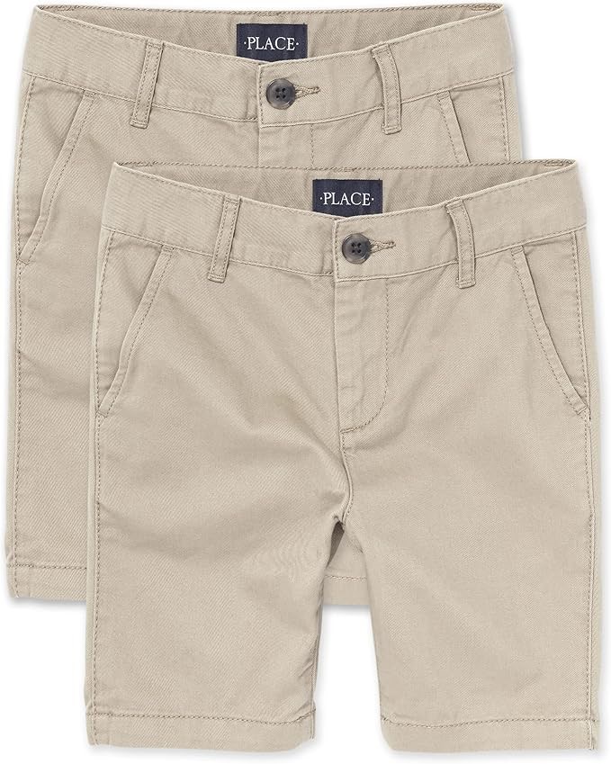 2pk x THE CHILDREN'S PLACE Boys Stretch Chino Shorts, Size 6, Sandwash, 301