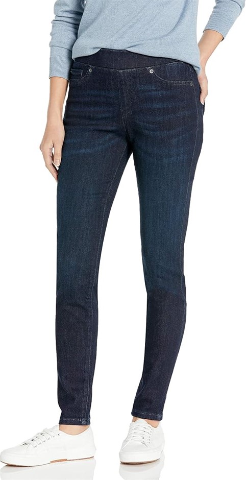 AMAZON ESSENTIALS Women's Stretch Pull-On Jegging, Size 8S, New Dark Wash,