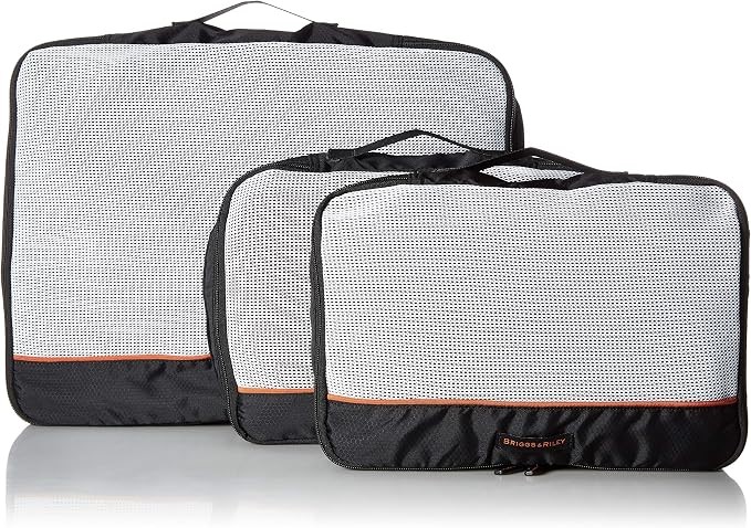 BRIGGS & RILEY Packing Cubes-Small Set, Black, Large, 3 Pack Zippered Packi