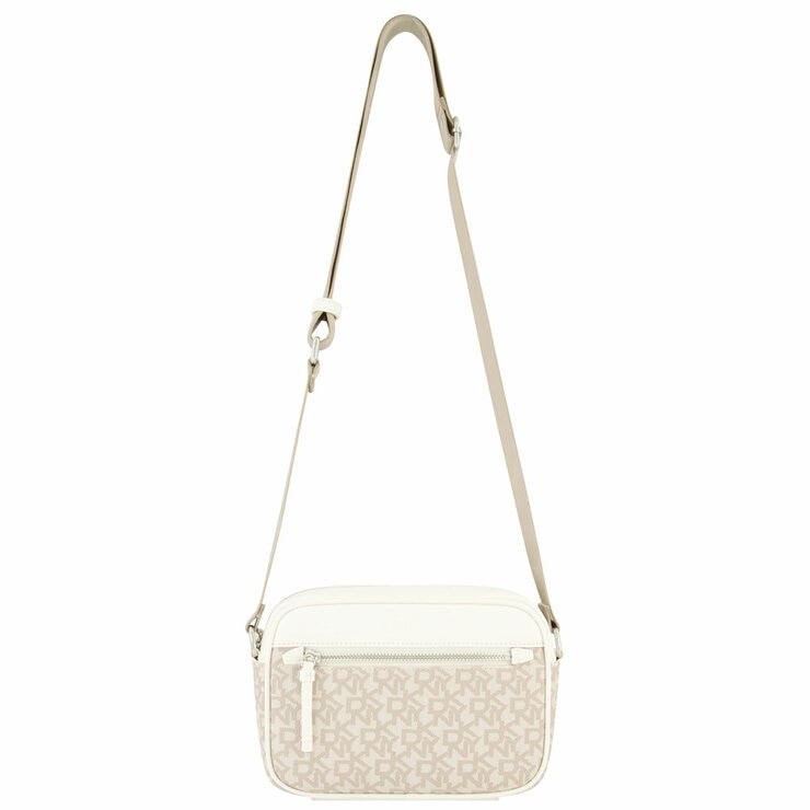 DKNY Crossbody Bag, Durable Faux Leather, Marshmallow/Snow. NB: minor pink