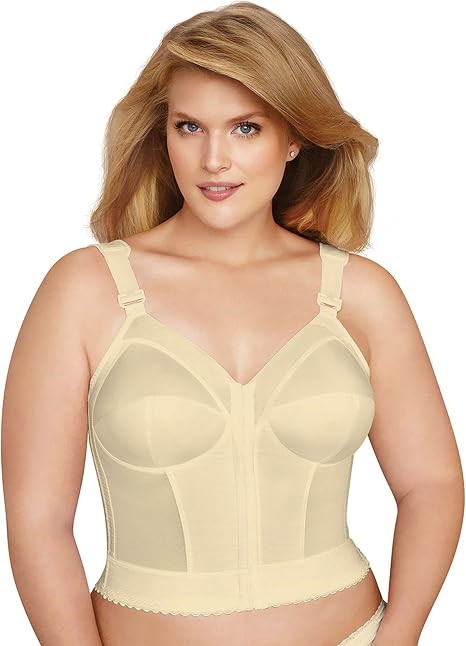 EXQUISITE FORM Women's Fully Front Close Longline Posture, Size 36B, Beige,