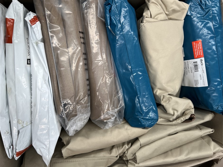 12 x Assorted Patio Covers. NB: Photo as is. Some Not in Original Packaging
