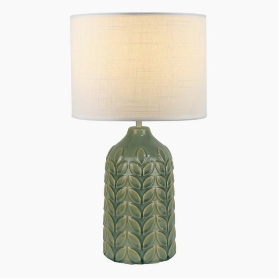 LEXI Lighting Bloom Ceramic Table Lamp, Green.