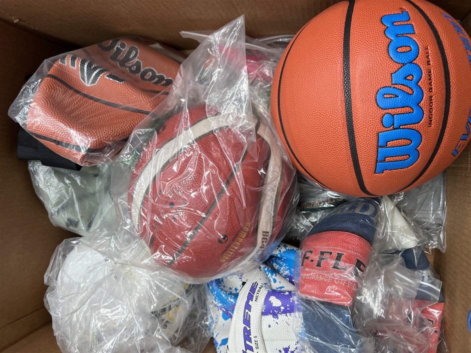 7 x Assorted Sport Balls. NB: Photo as is. Some Not in Original Packaging,