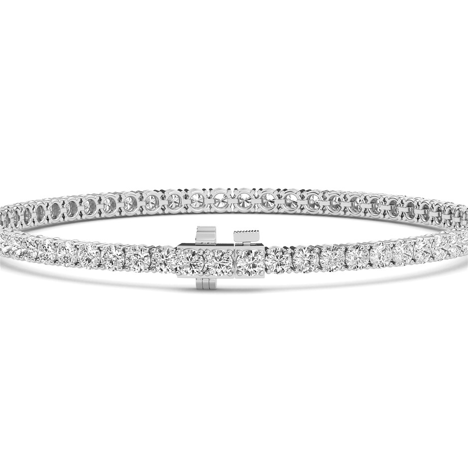 4.04 Carats White Gold(Stamped 9K) Lab Grown Diamond Tennis Bracelet
