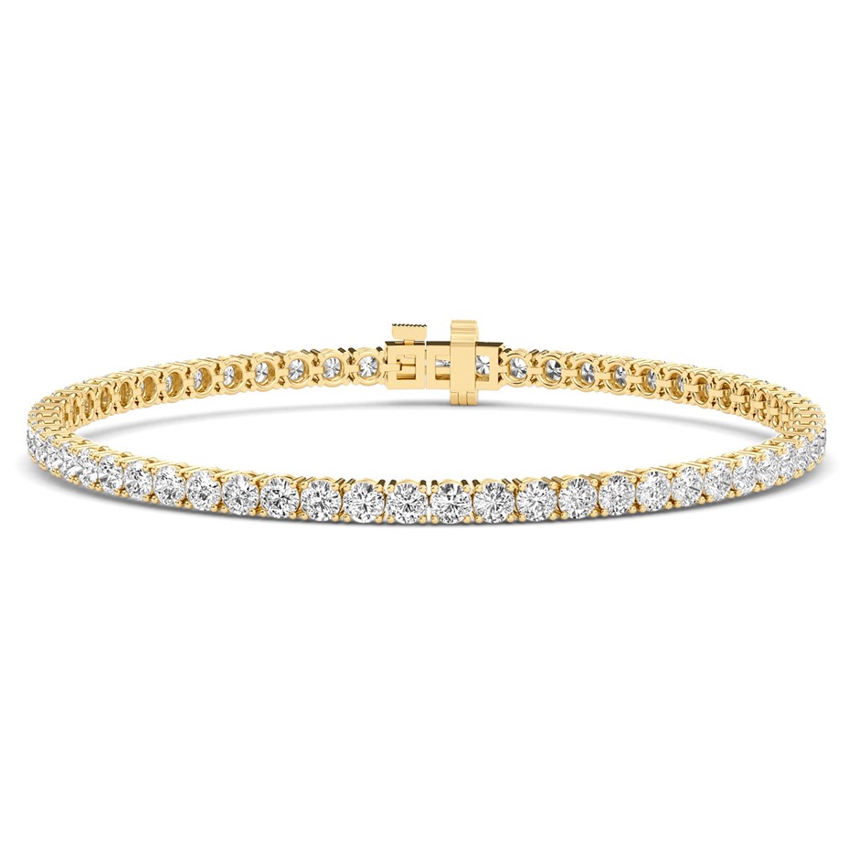 2.02 Carats Yellow Gold Lab Grown Diamond Tennis Bracelet (Stamped 9K)