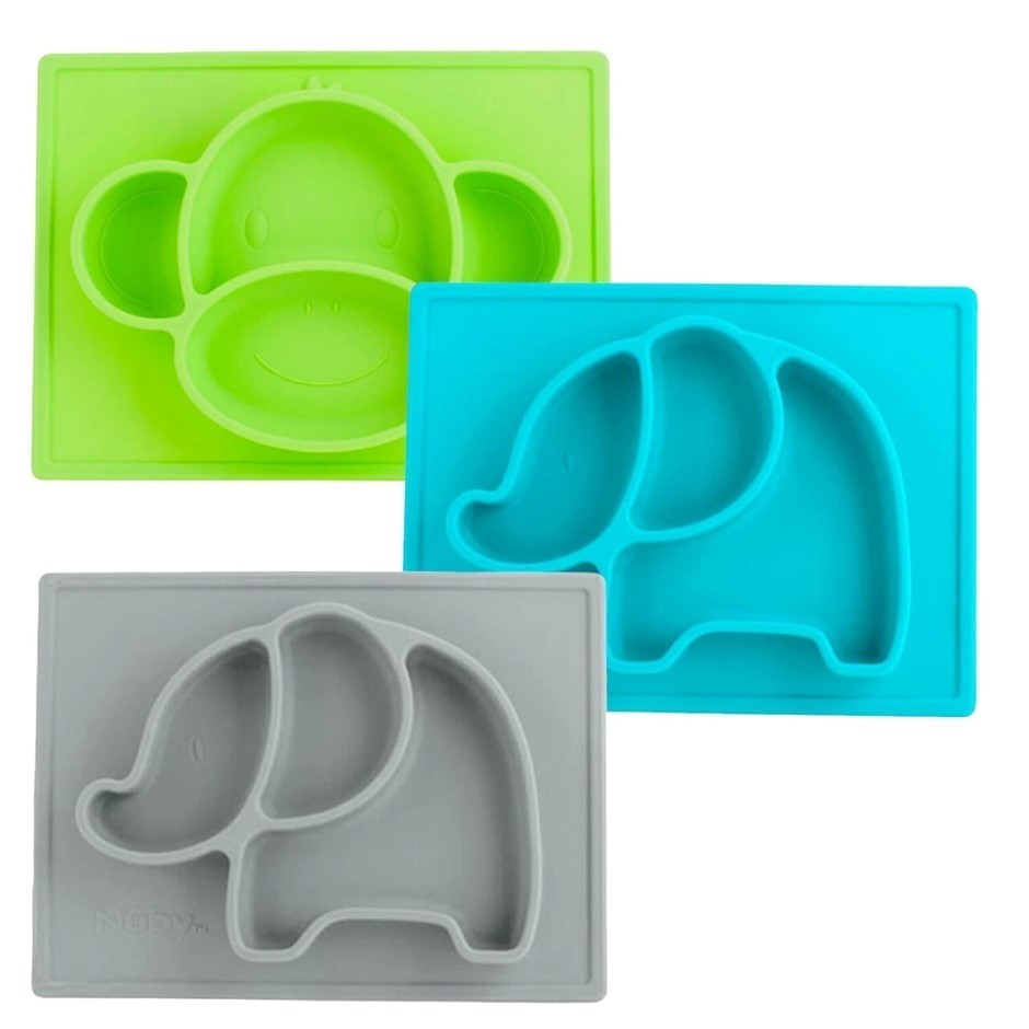 24 x Nuby Sure Grip Silicone Animal Section Plate. RRP: $599.  Buyers Note