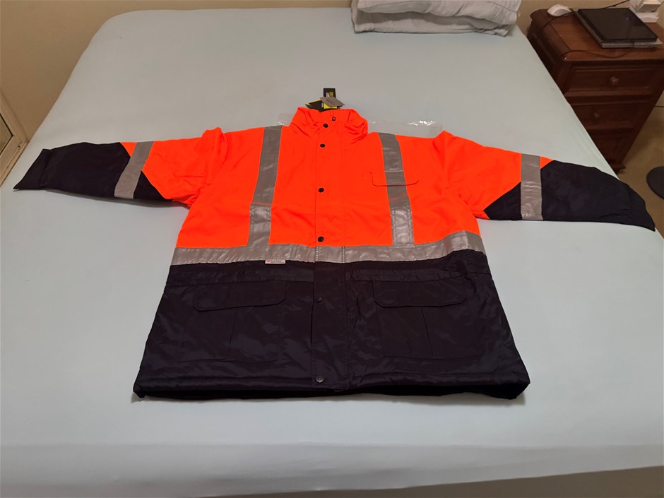 VISITEC STORMSTOPPER HI VIS WORK JACKET ORANGE / NAVY SIZE 2XL