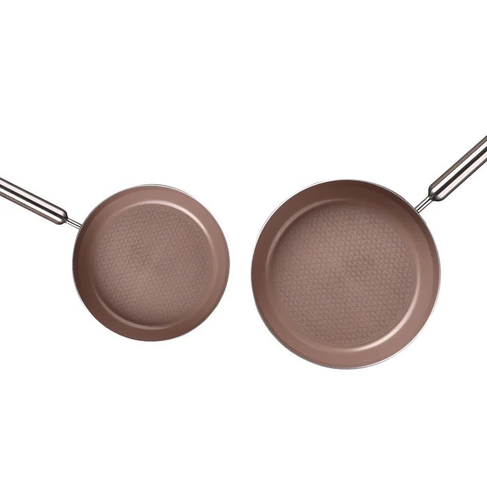 NEOFLAM 2pc Stainless Steel Frypan & Wok Set. NB: Used.  Buyers Note - Disc