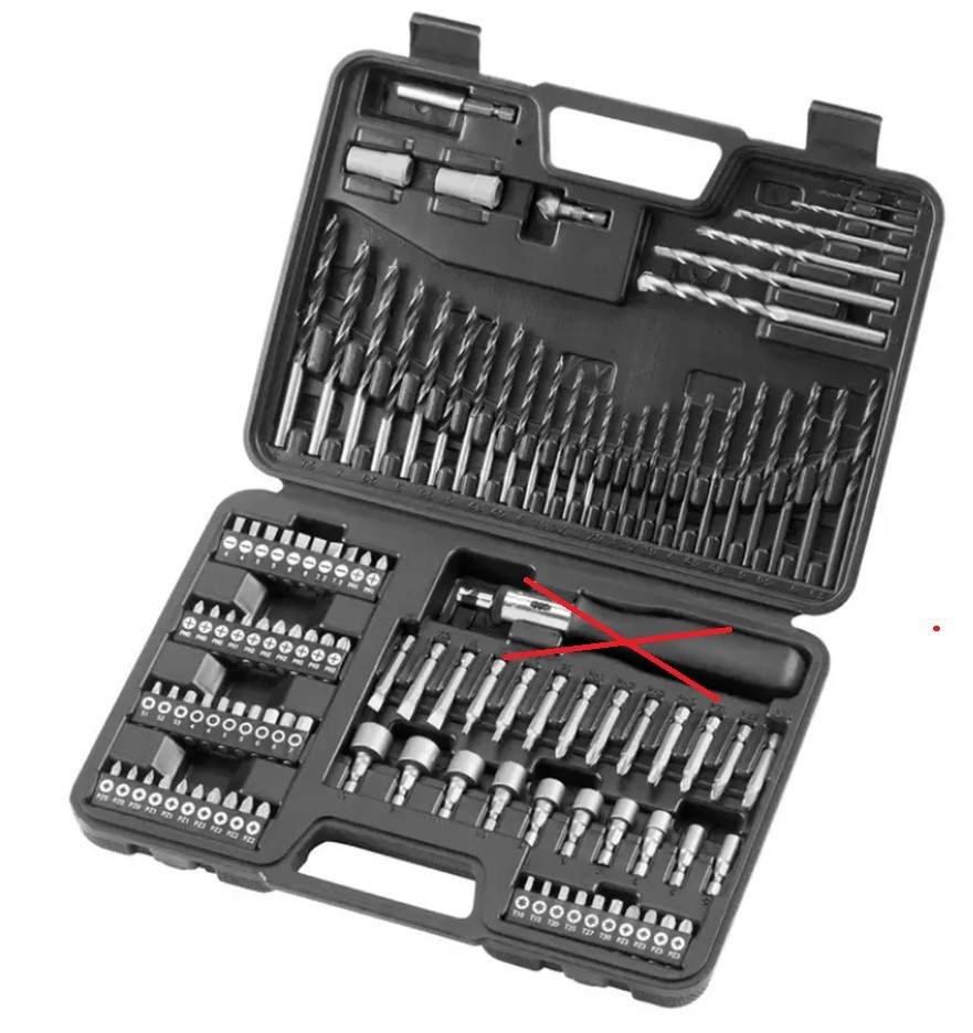 DEWALT 109 Piece Mixed Accessory Set. NB: Screw driver piece is missing.