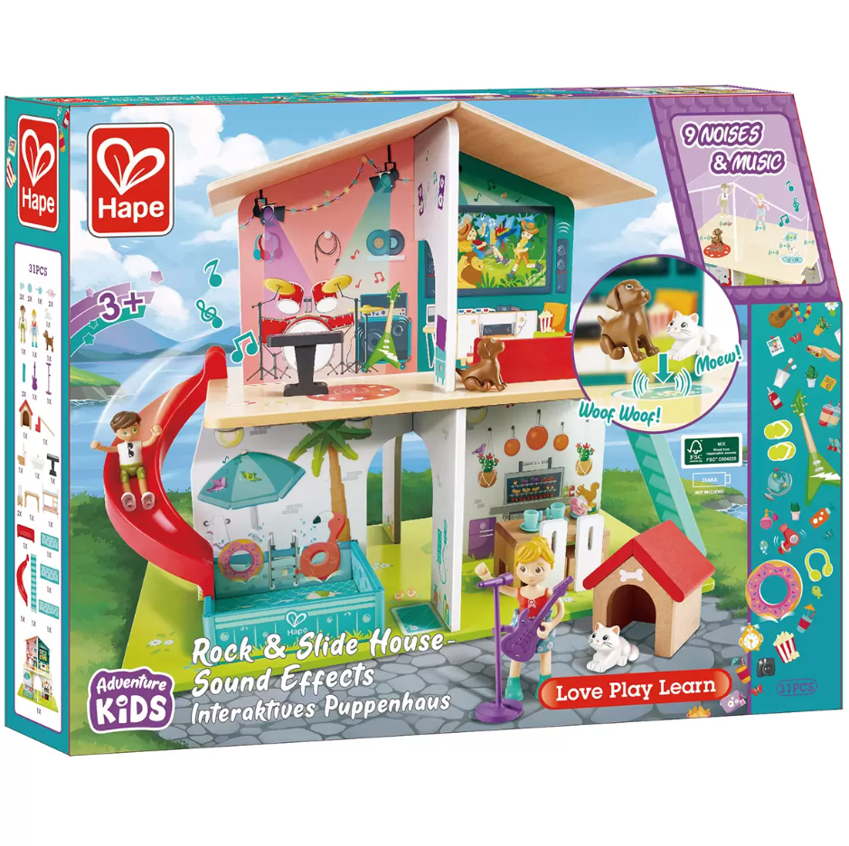 HAPE Rock & Slide House Sound Effects. N.B: Damaged packaging & some pieces