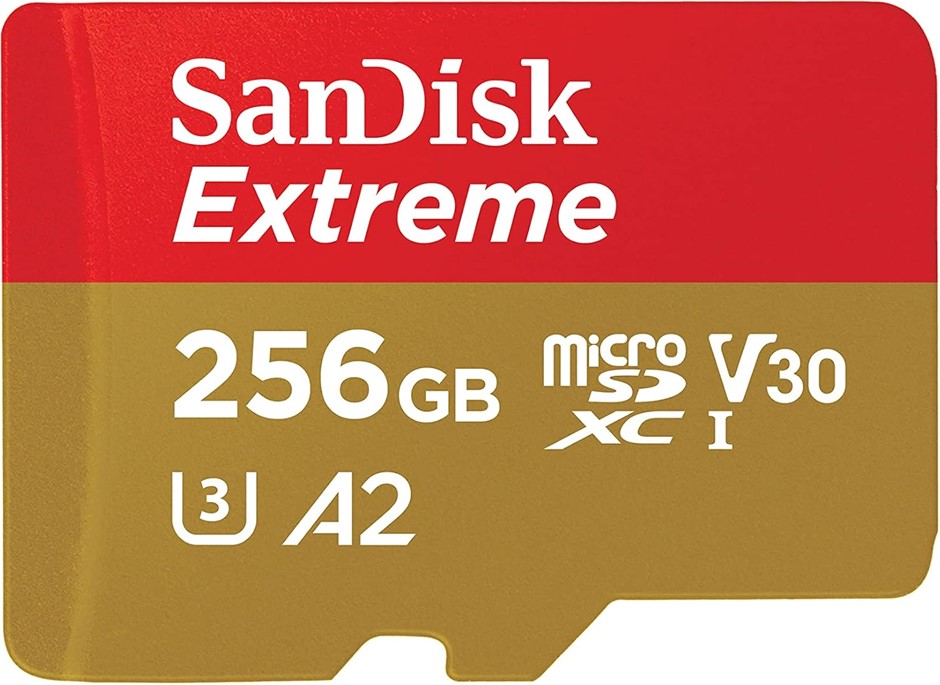 SANDISK 256GB Extreme microSDXC UHS-I Memory Card with Adapter - C10, U3, V