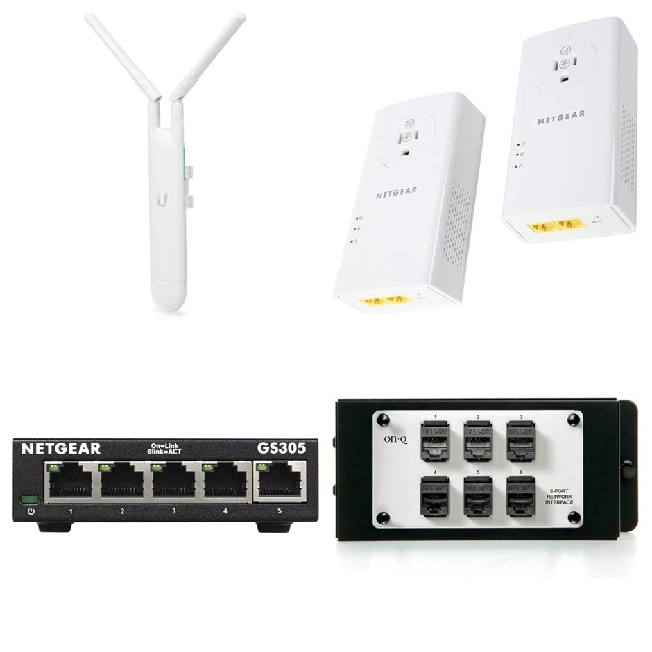 4 x Network Accessories. 1 x UBIQUITI UAP-AC-M UniFi AC Mesh. 1 x NETGEAR P